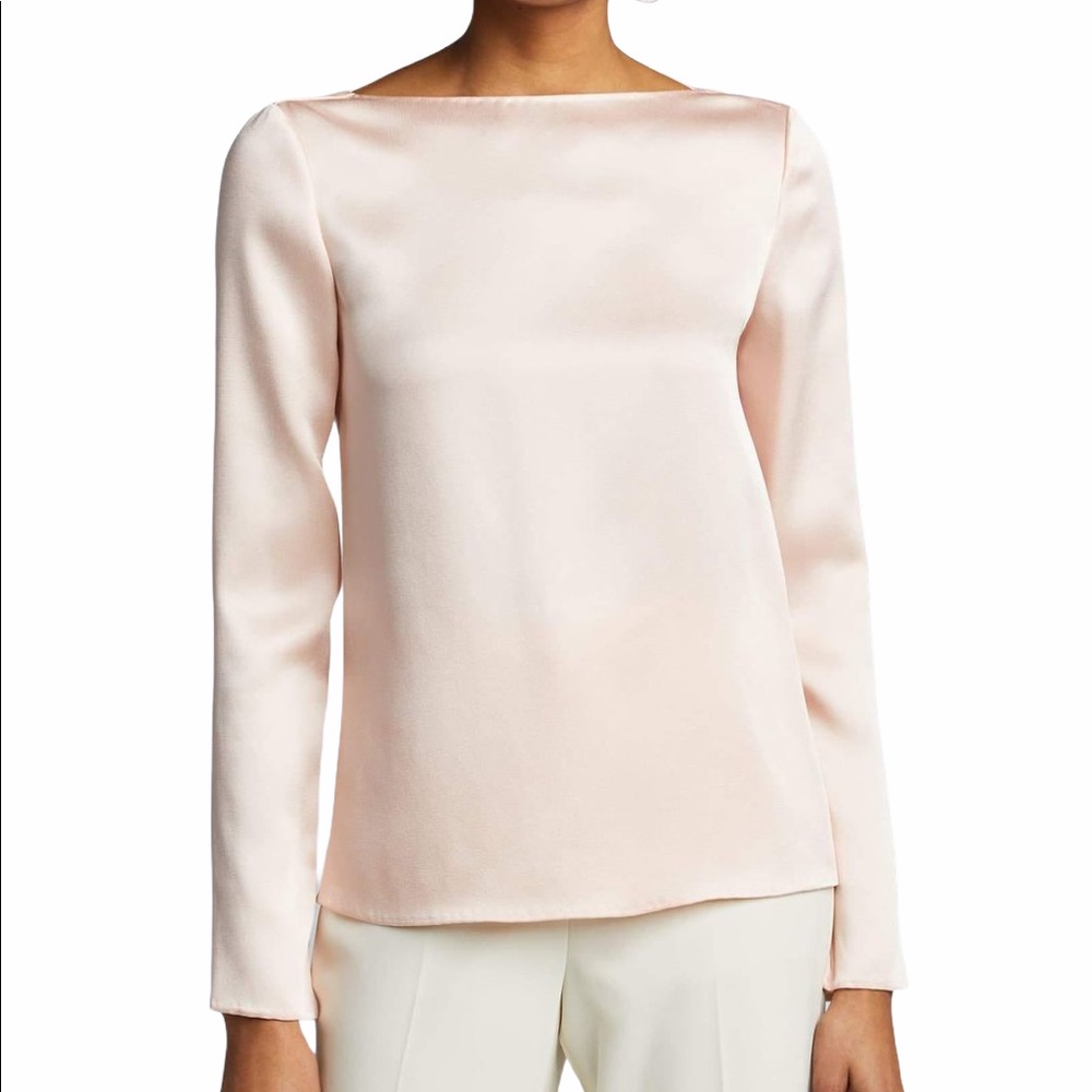 Jason Wu Blush crepe back satin long sleeve SZ M - Picture 2 of 11